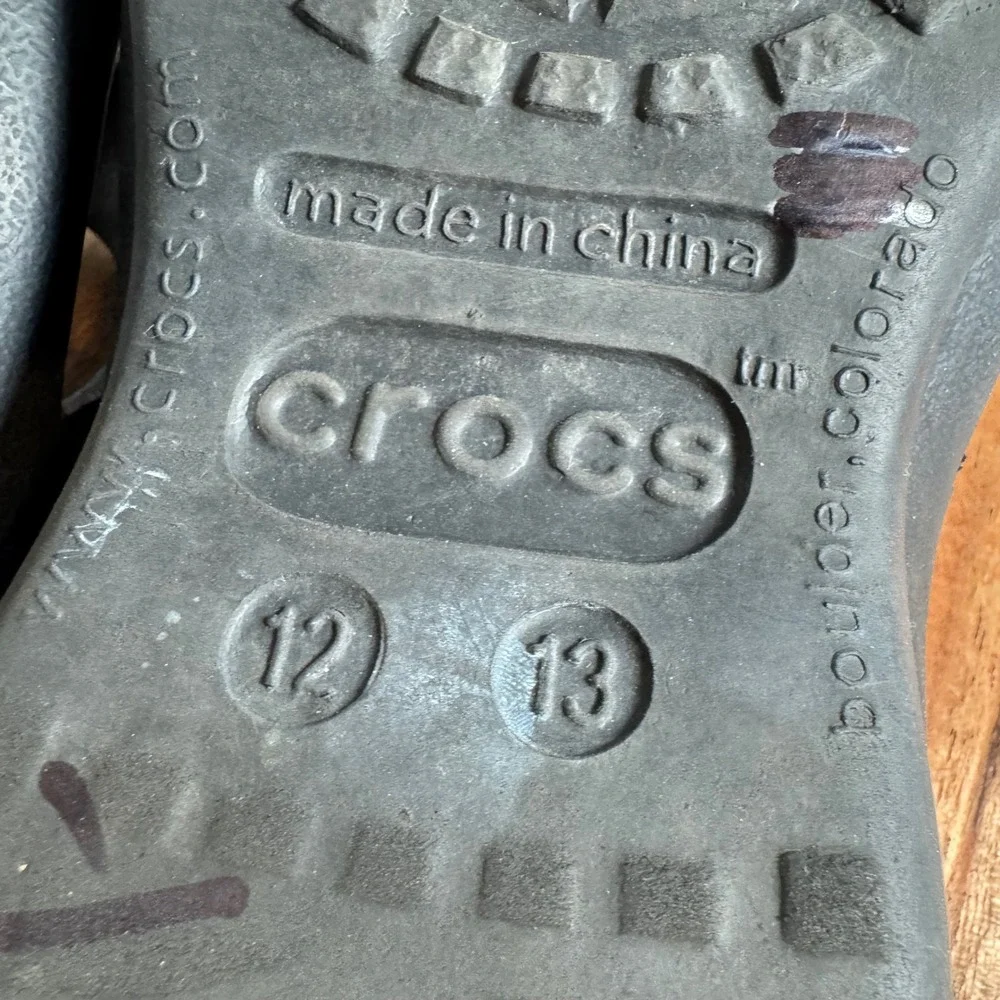 Crocs Kids Flip Flops Black Thong‎ Sandals Toddler Size 12 13